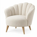 Fåtölj med solfjäderformad rygg – beige/brun
